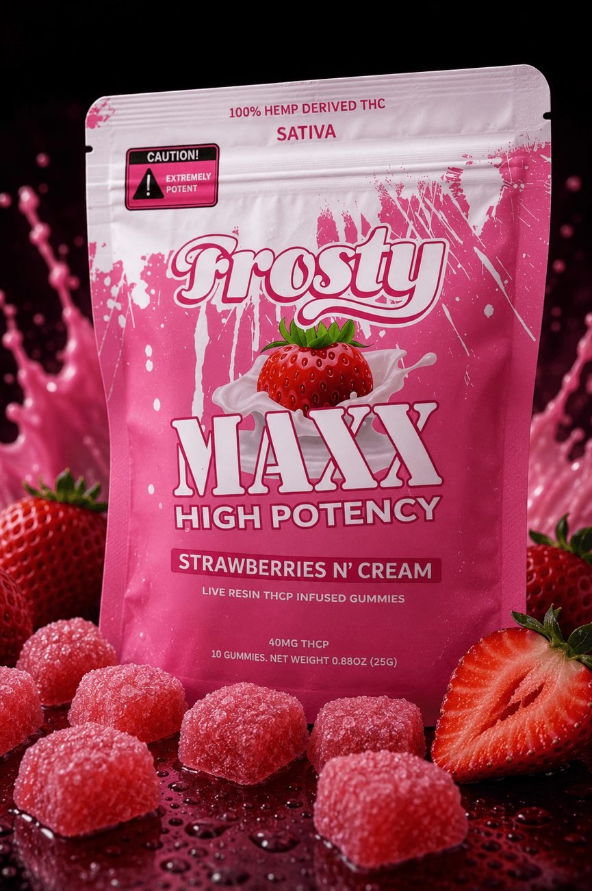 Frosty Maxx Strawberries N Cream gummies bag