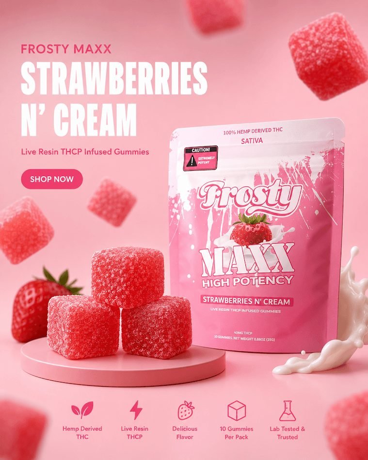 Frosty Maxx Strawberries N Cream hemp gummies