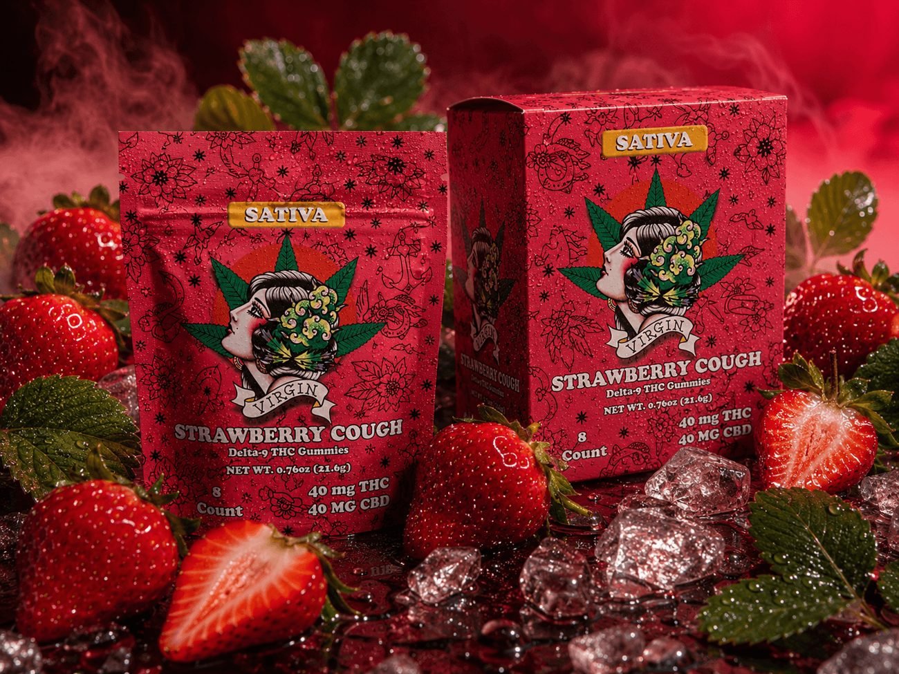 Strawberry Cough Sativa Delta THC gummies