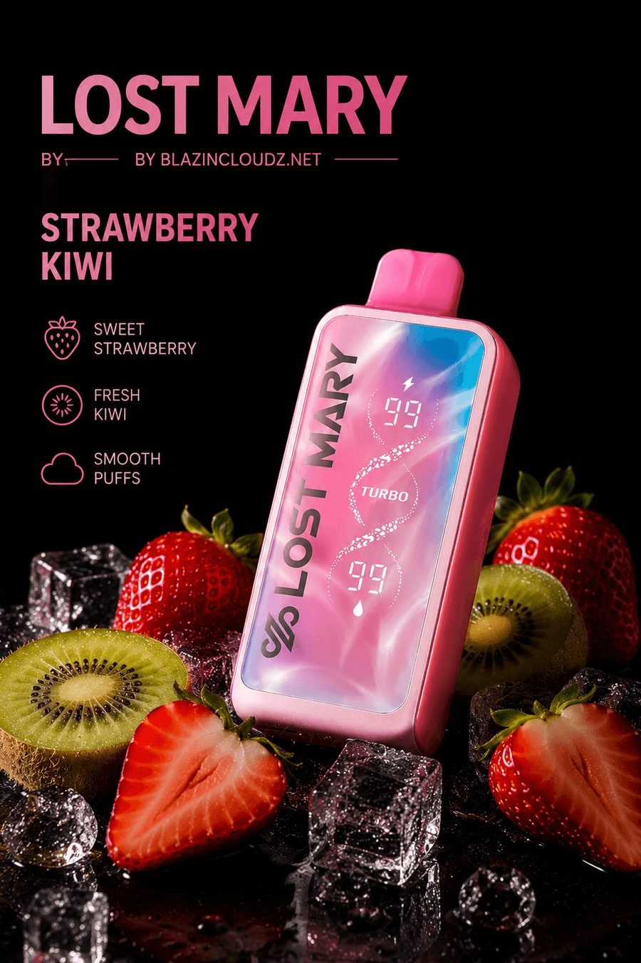 Lost Mary Strawberry Kiwi disposable vape at Blazin Cloudz Lafayette