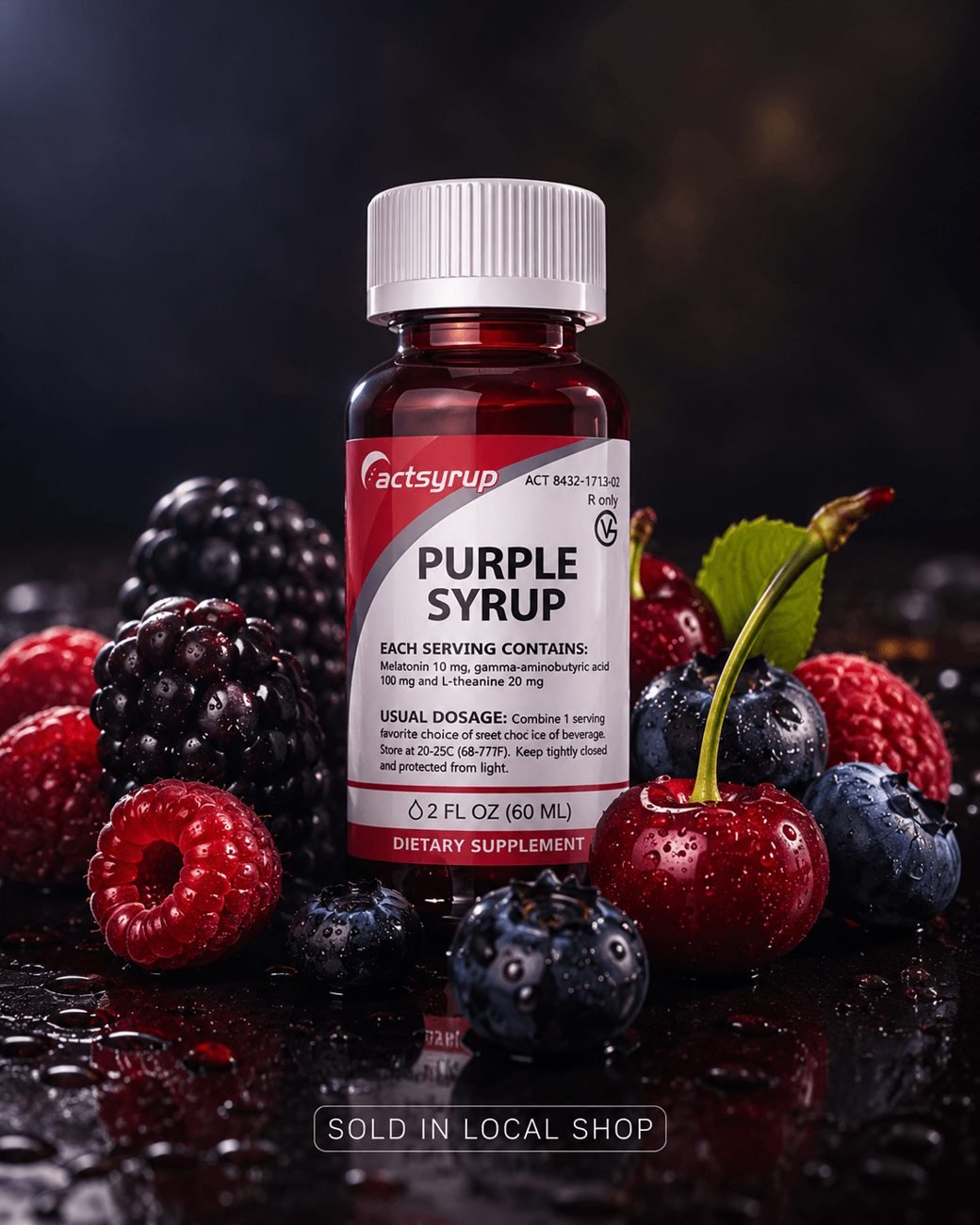 Wocklean ACTSyrup Purple Syrup bottle